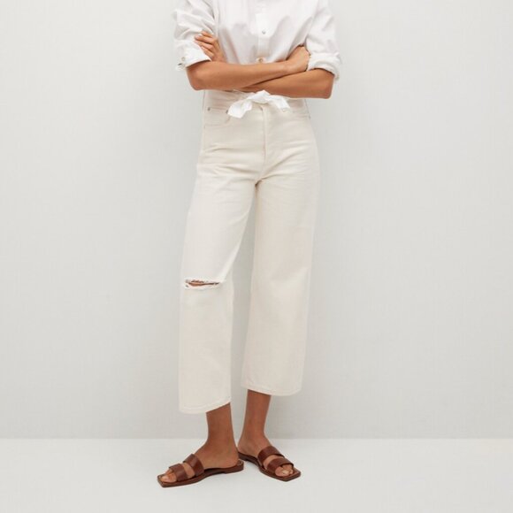 MANGO HIGH-WAIST WIDELEG JEANS 2 - Picture 1 of 8